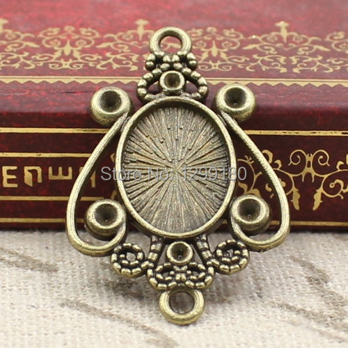 50ชิ้น/ล็อตโลหะผสมจี้โทนสีบรอน - Bezels Set Pendant บทวิจารณ์และราคา